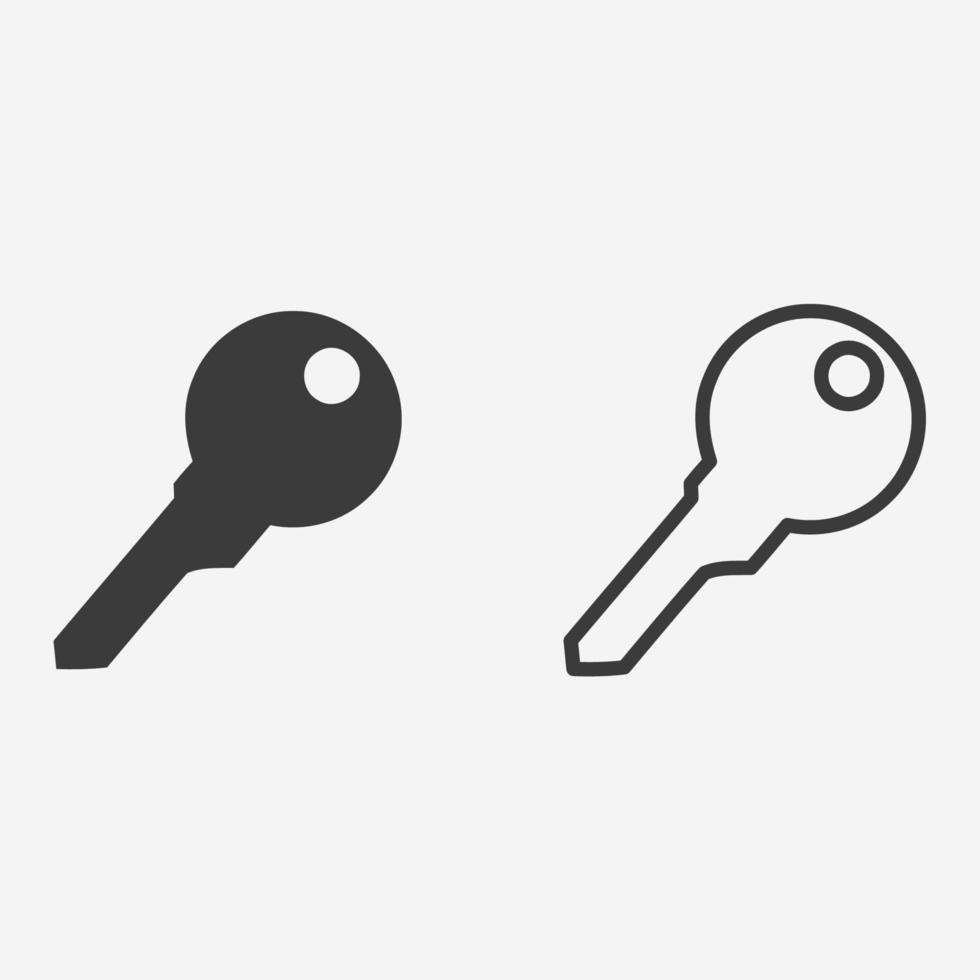 Key icon vector. lock and unlock door, close, open symbol sign vector