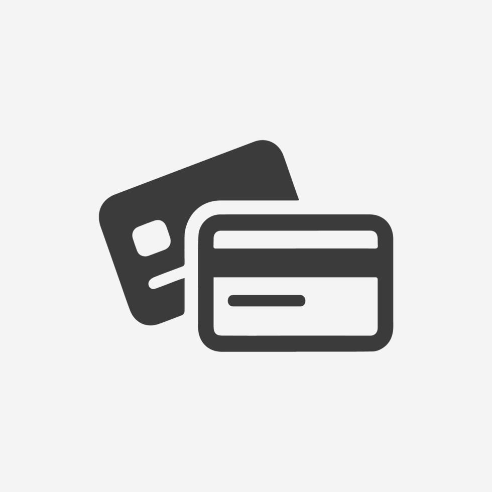 credit card icon vector isolated. credit debit card, bank card symbol sign