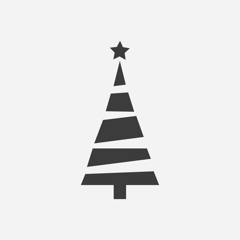New year, christmas tree icon vector isolated. merry spruce fir, winter, pine tree symbol sign
