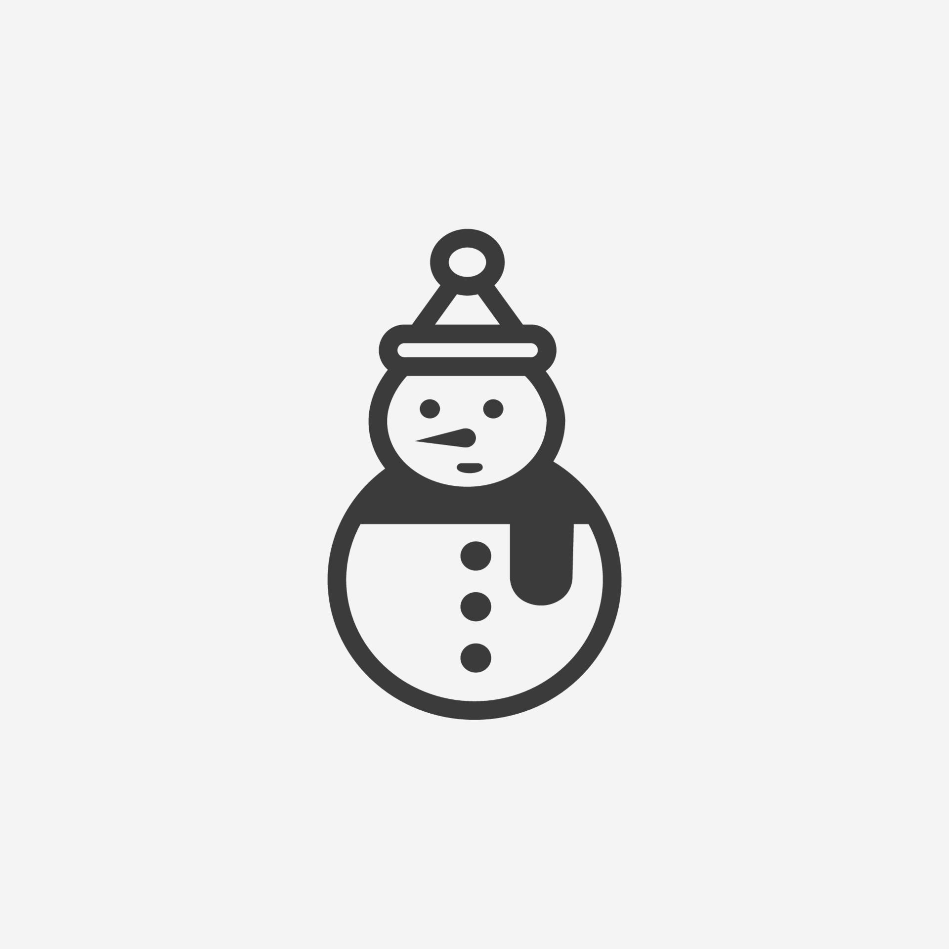 Snowman icon vector. Christmas, winter, New year, december, snow symbol