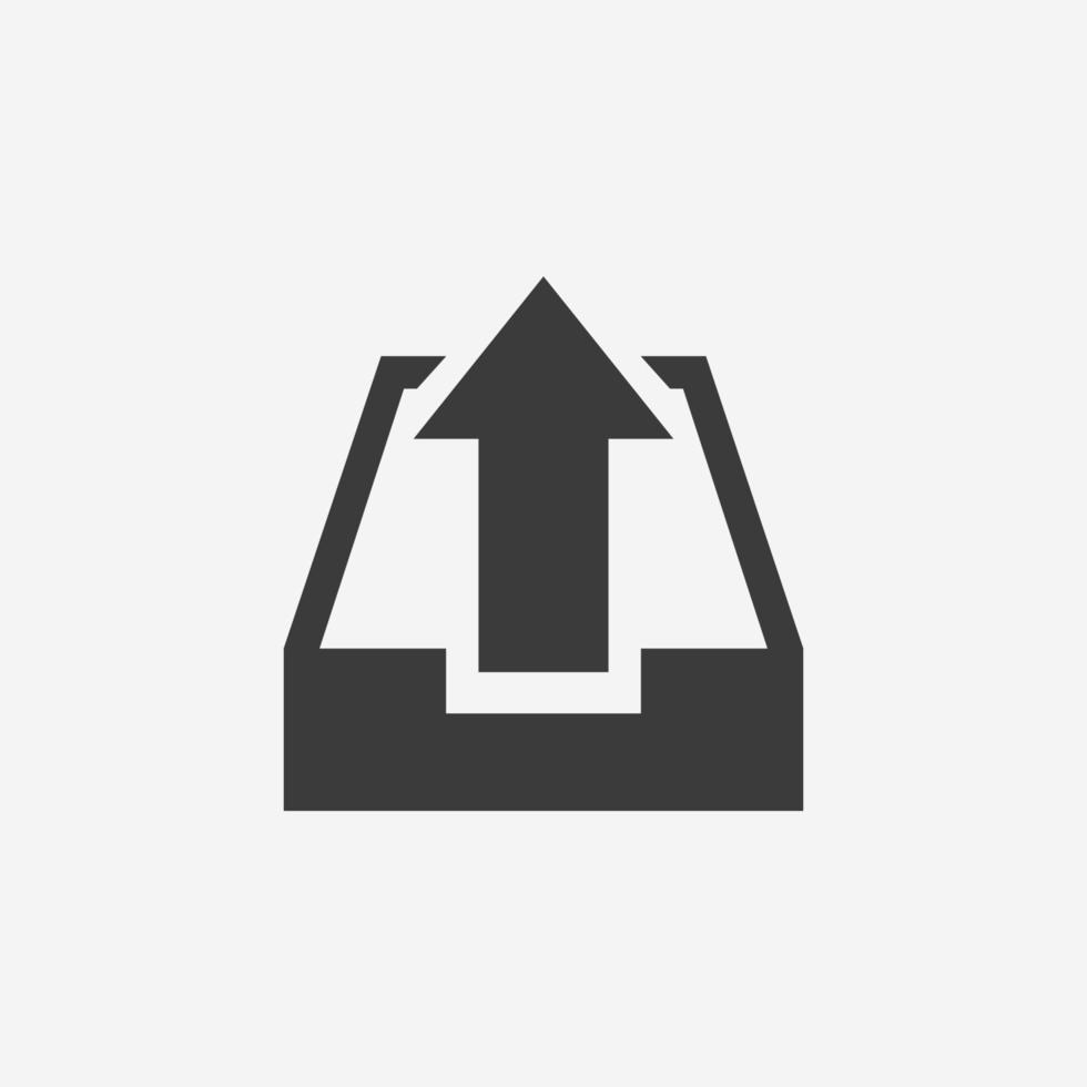 Outbox icon vector isolated. email, mail, message icon. download, upload, save symbol sign