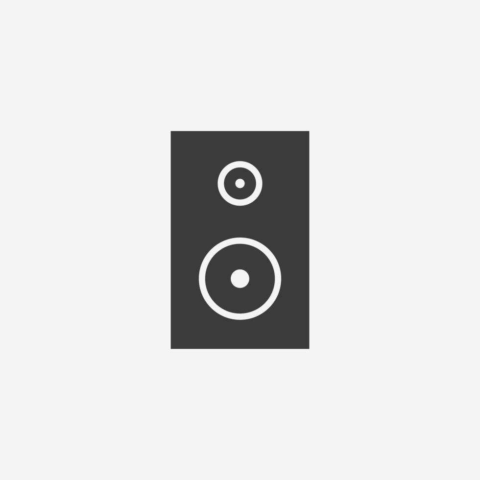 Speaker icon vector. audio box, music system, stereo speaker sound, sound system symbol sign vector