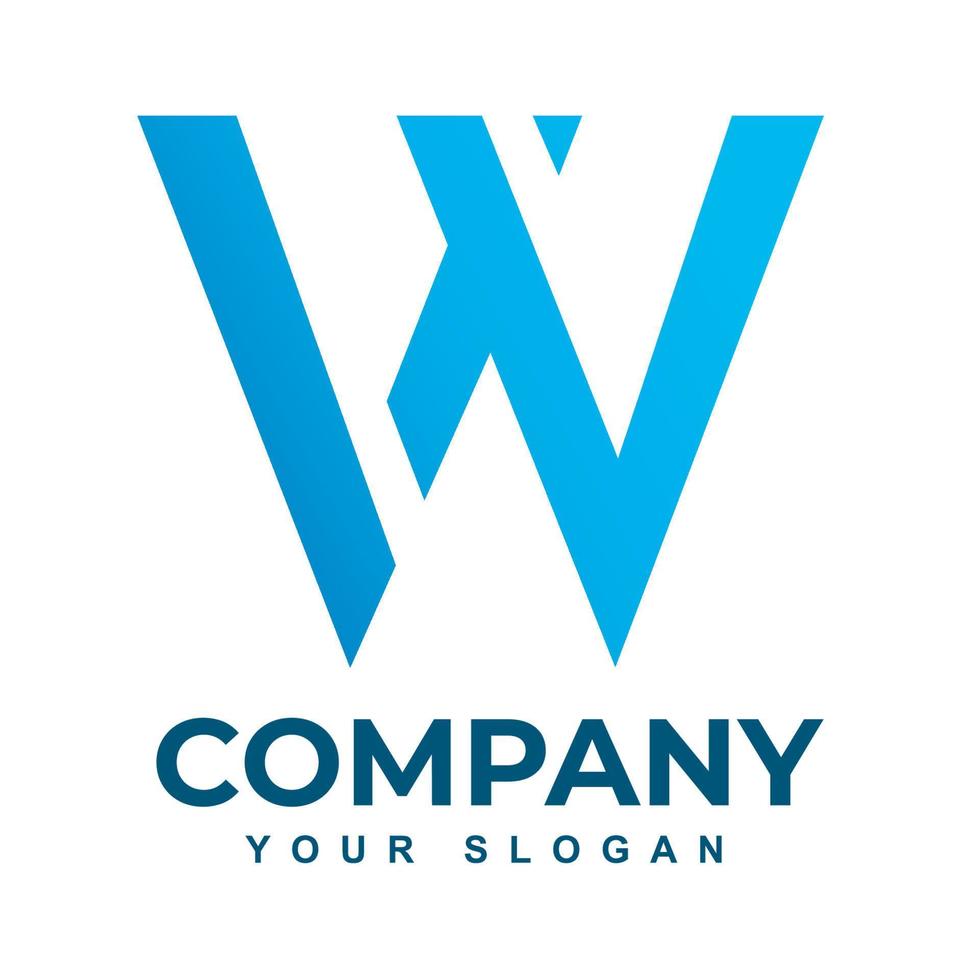 Vector modern w logo design template