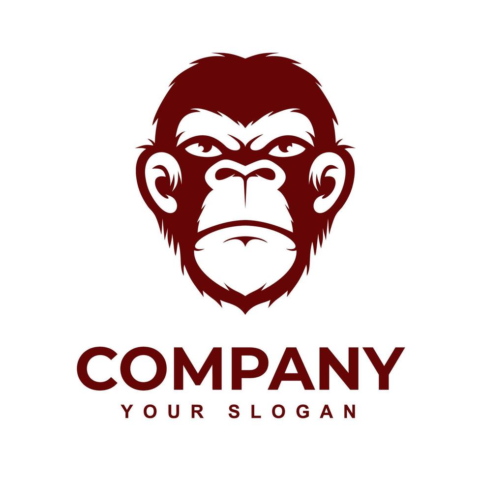 Vector awesome monkey geek logo design