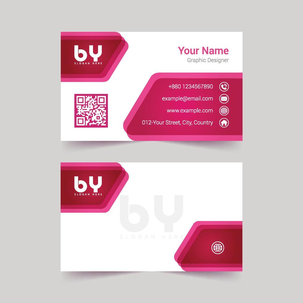 Unique red business card template for corporate officer vector