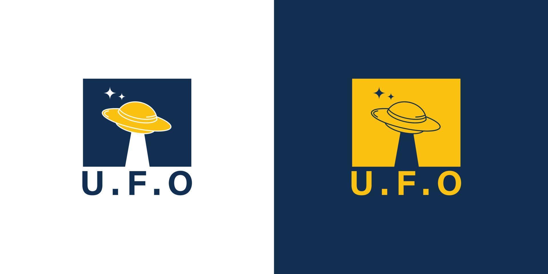 ufo logo simple minimalist template vector