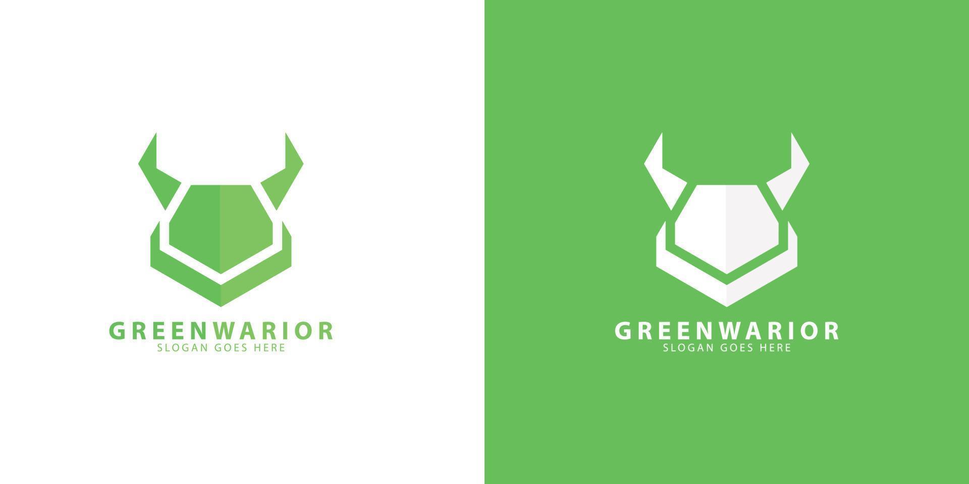 green warior logo minimalist design idea vector