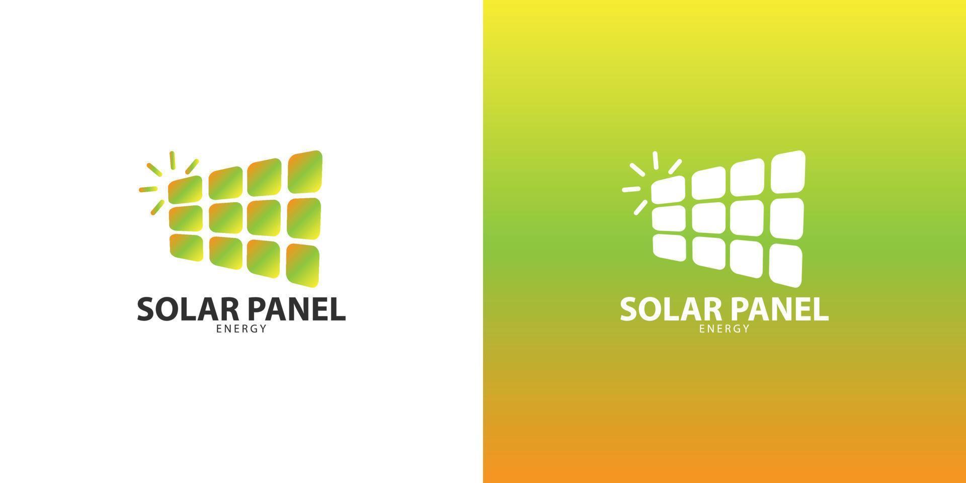 solar panel logo minimalist design idea vector