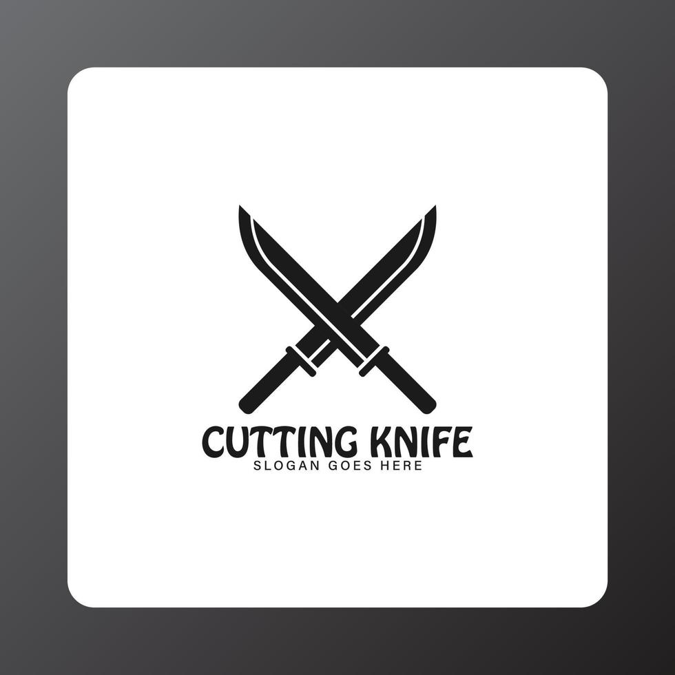 idea de diseño simple de logotipo de cuchillo de corte vector