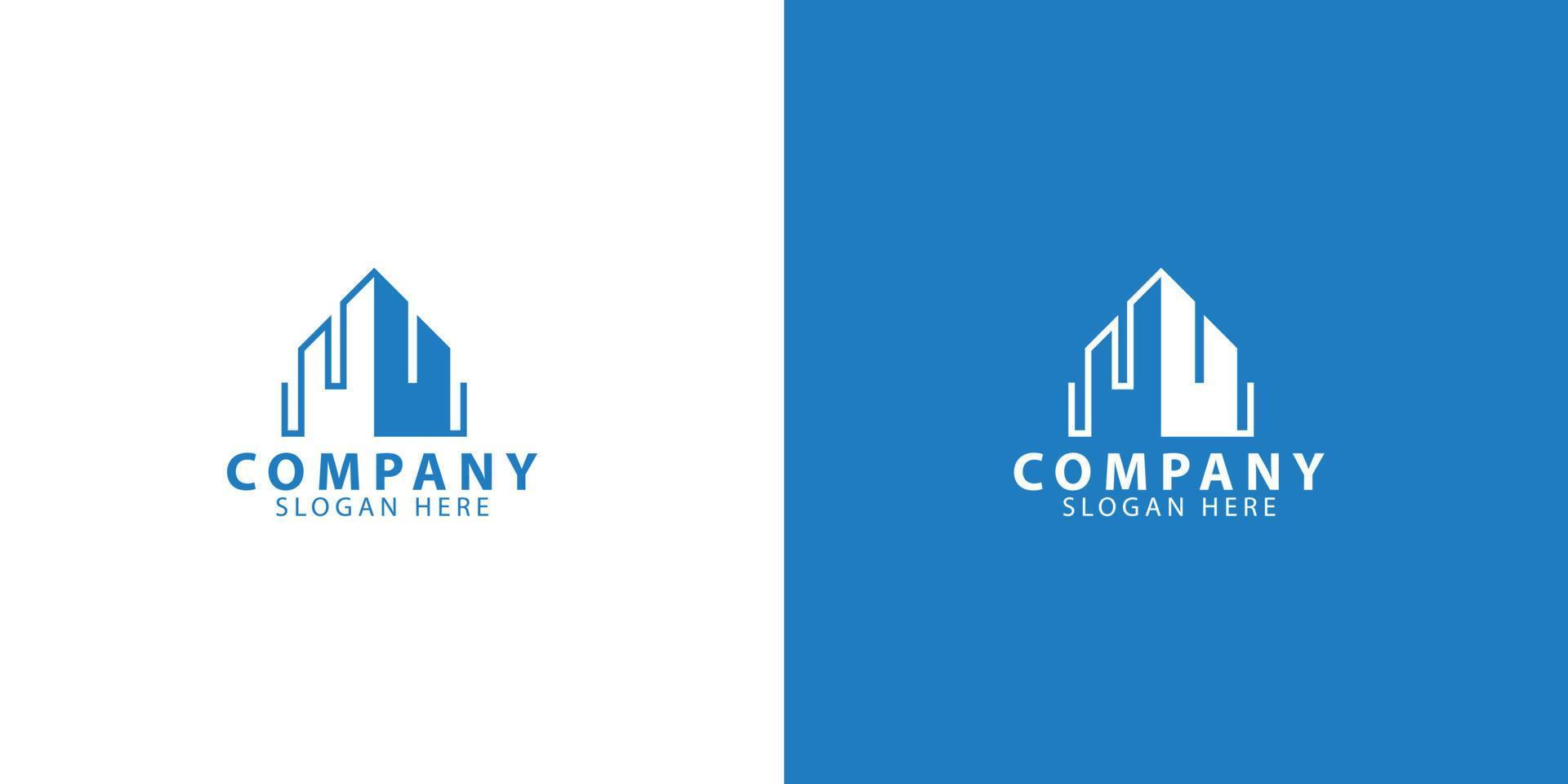 logotipo de empresa inmobiliaria minimalista vector