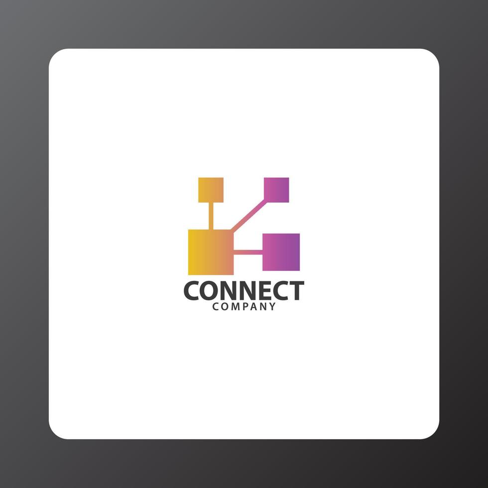 connect company logo minimalist design vector