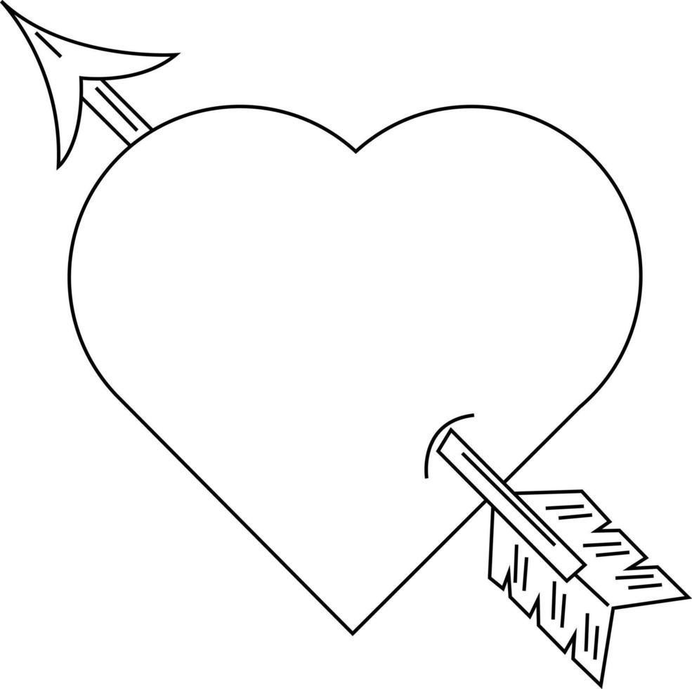 Heart with an arrow. Valentine's Day. Wedding card. Romantic declaration of love. vector