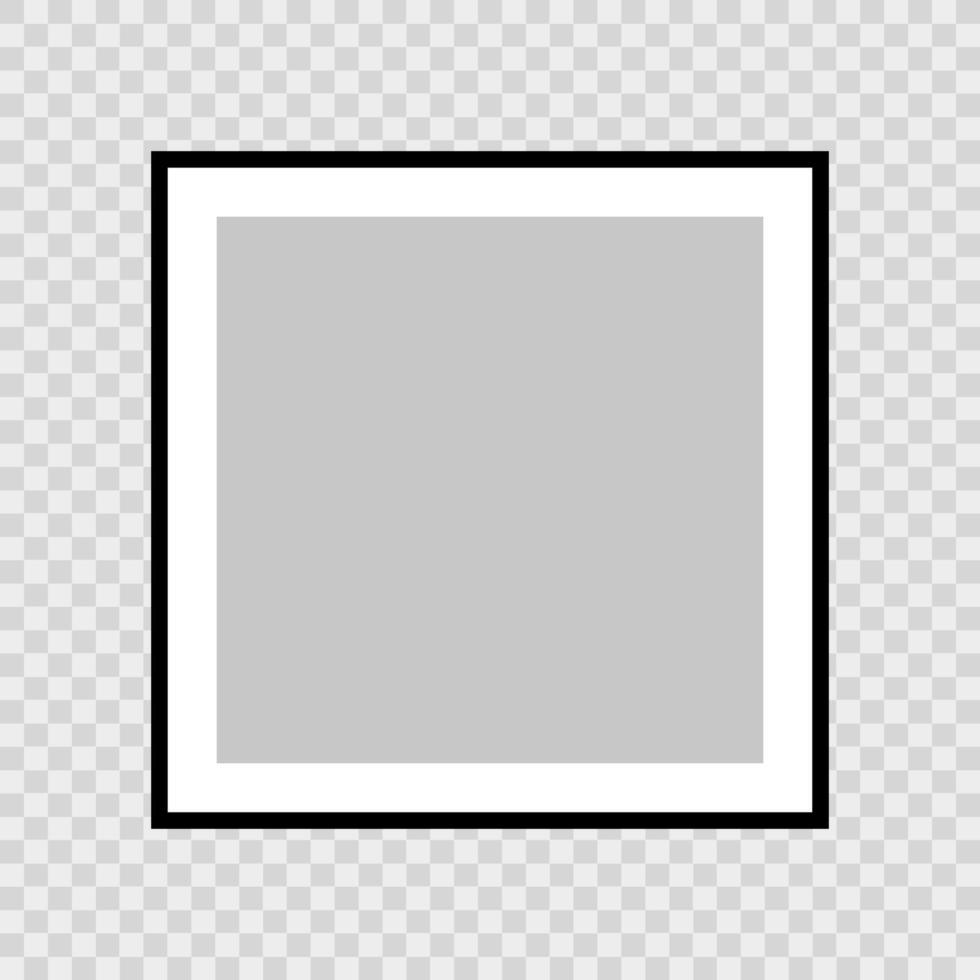 Realistic square blank frame on transparent background. Photo frame. Design element, banner. vector