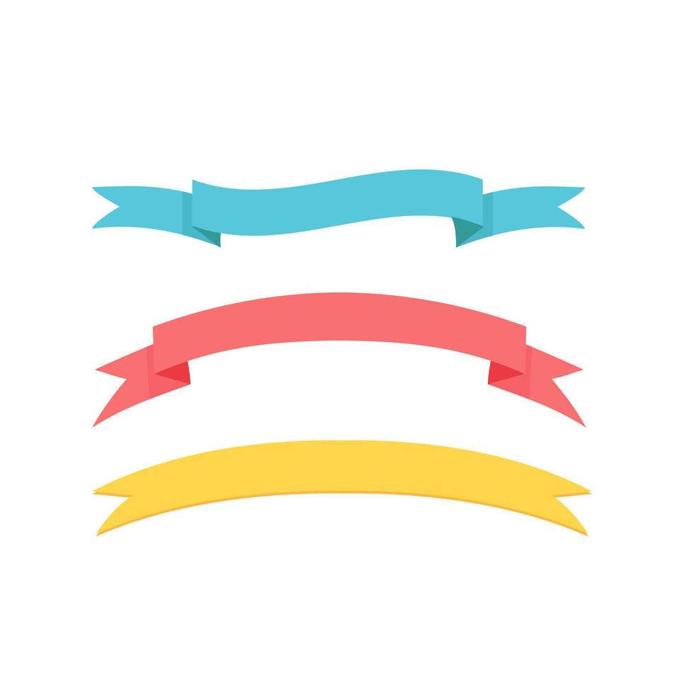 Vector illustration of different ribbon labels