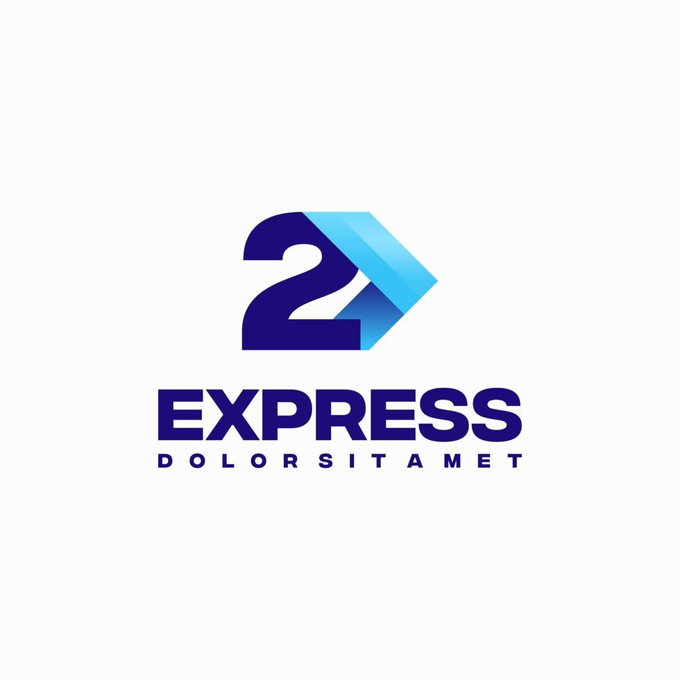 Fast Express 2 Number Logo designs concept vector, express Arrow logo designs symbol vector