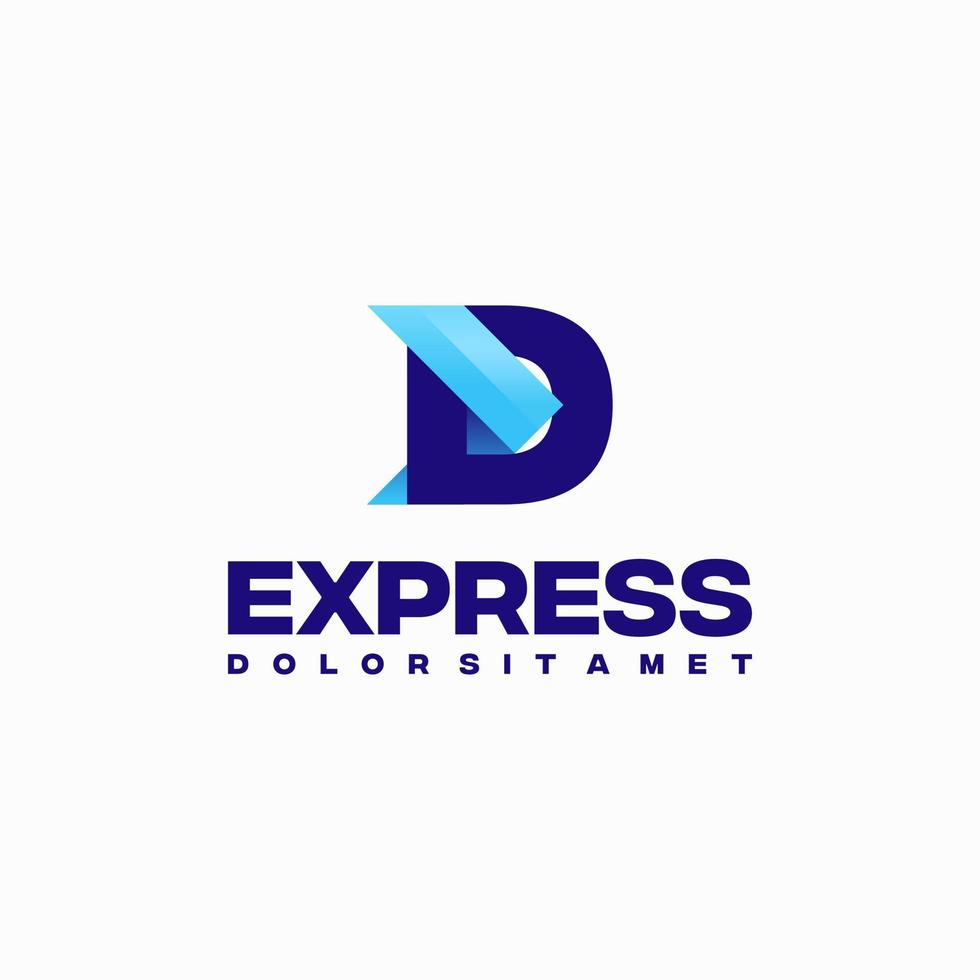 Fast Express D Initial Logo designs concept vector, express Arrow logo designs symbol vector