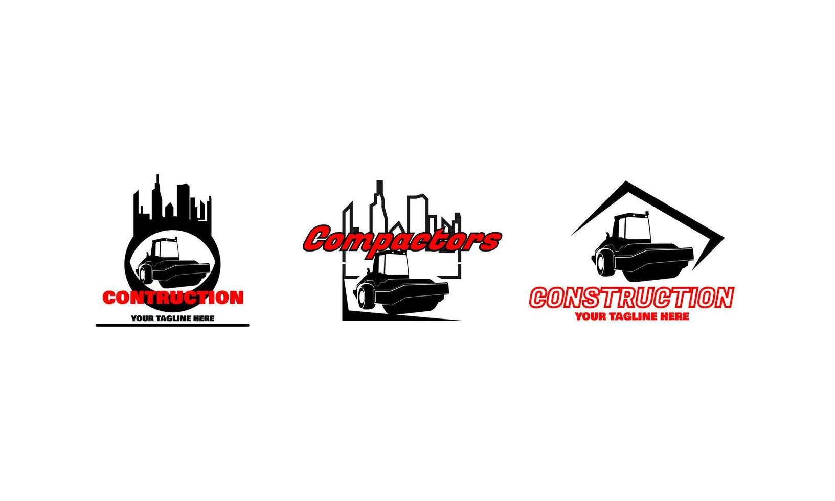 Construction Vehicle logo designs vector, Compactors Logo vector