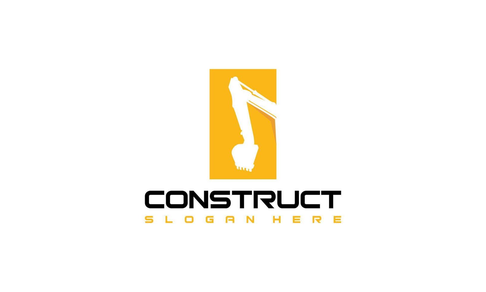 logotipo de excavadora simple, vector de diseños de logotipo de vehículo de construcción,