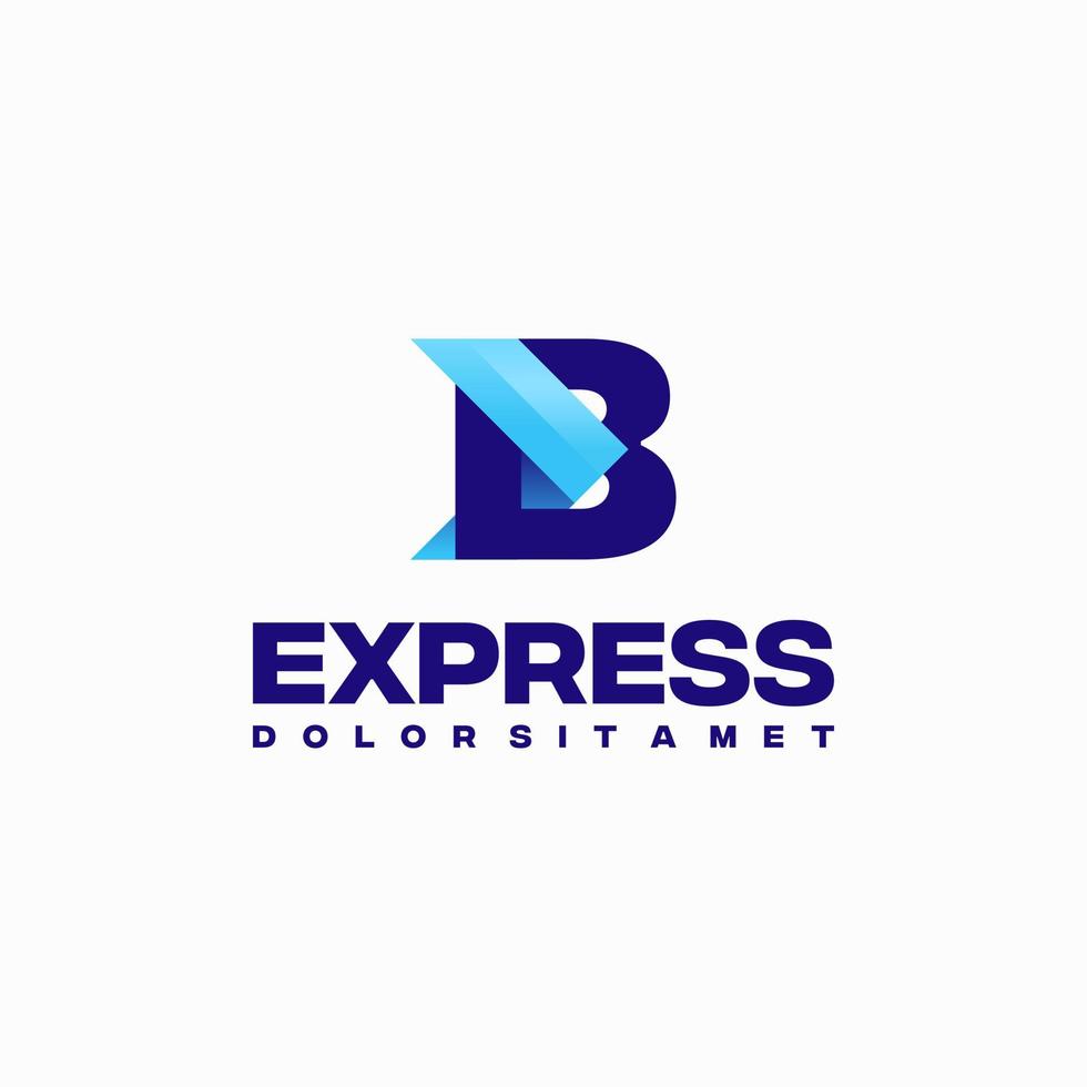 Fast Express B Initial Logo designs concept vector, express Arrow logo designs B vector