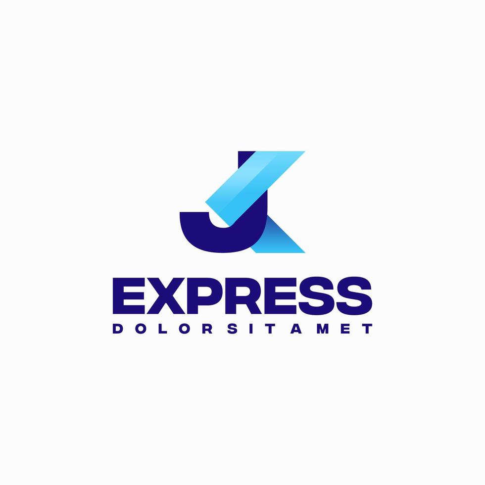 Fast Express J Initial Logo designs concept vector, express Arrow logo designs symbol vector
