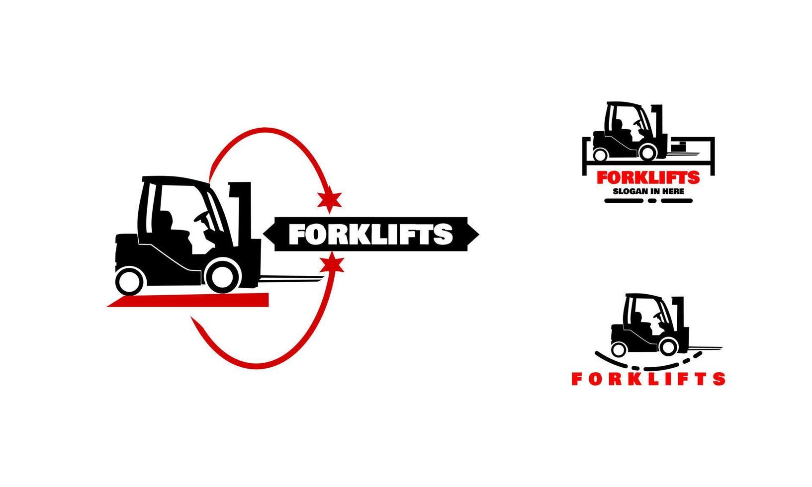 Construction Vehicle logo designs vector, Forklift logo vector