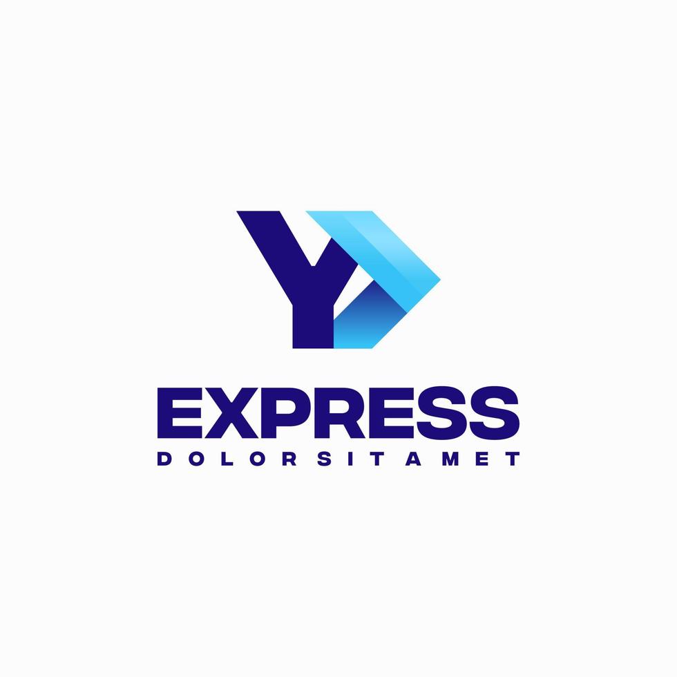 vector de concepto de diseños de logotipo inicial express y rápido, símbolo de diseños de logotipo de flecha express