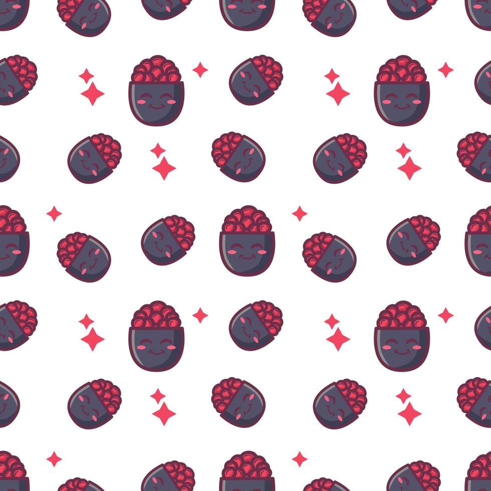 Cute Kawaii Sushi Seamless Pattern vector