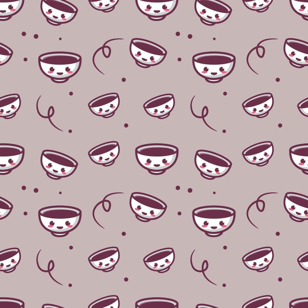 Cute Kawaii Sushi Seamless Pattern vector