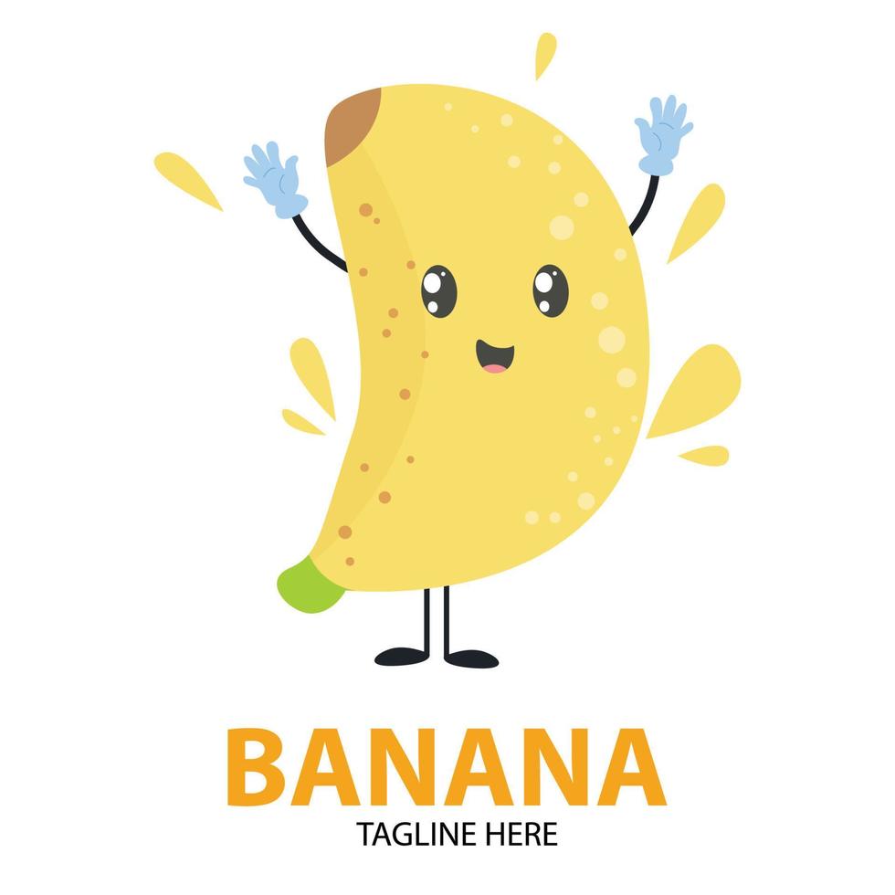 cute friendly banana vector