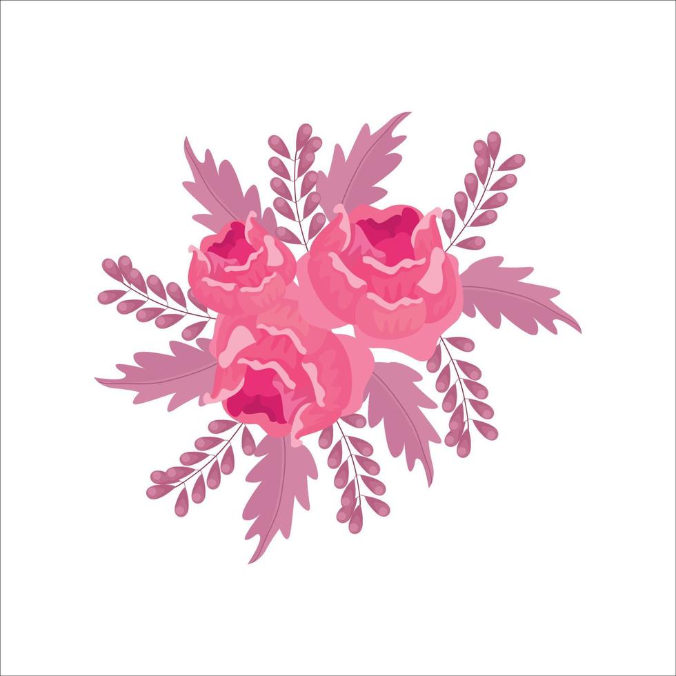 hand drawn watercolor pink roses bouquet. elegant and artistic pattern for wedding invitation design vector