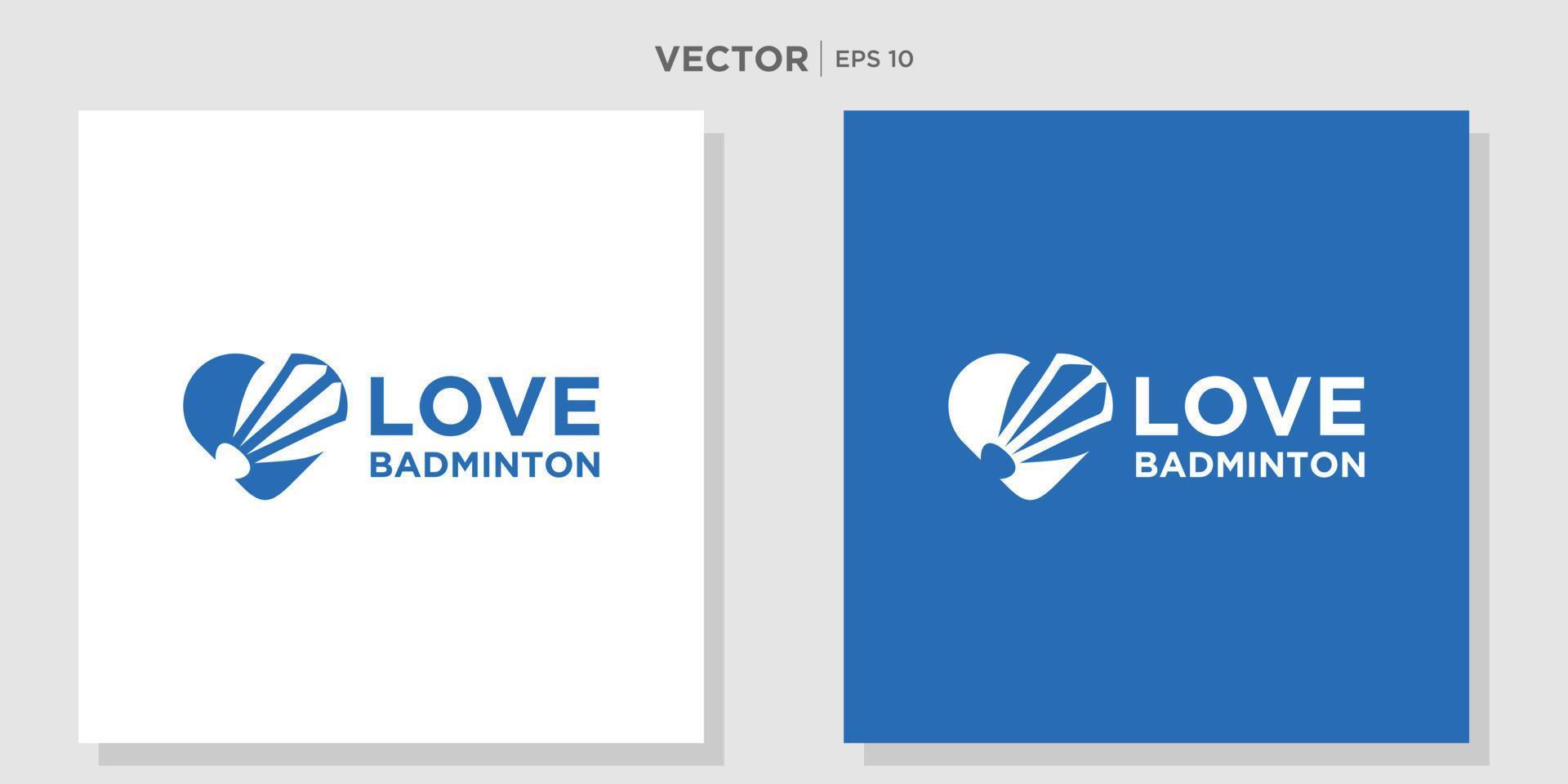 icono de volante con amor. se puede utilizar para el logotipo deportivo y el logotipo del campeonato de bádminton vector