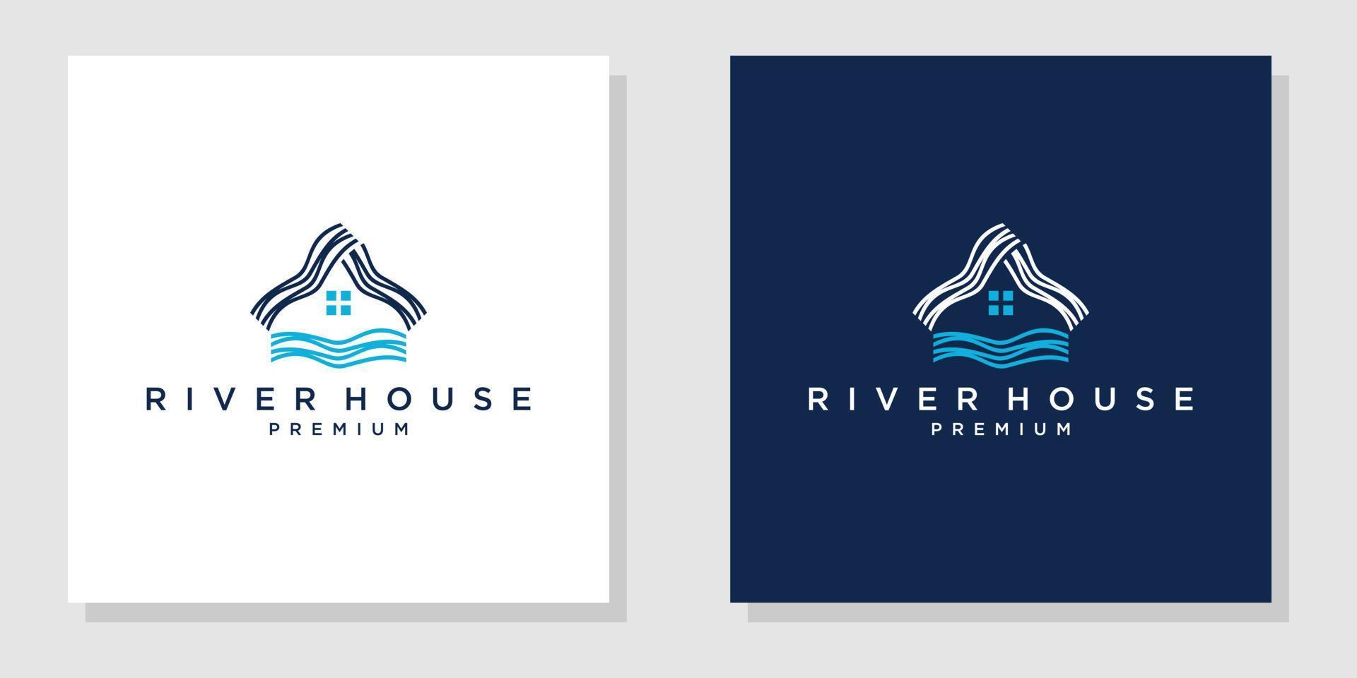 inspiración para el diseño del logotipo de la casa del río, ilustración vectorial vector