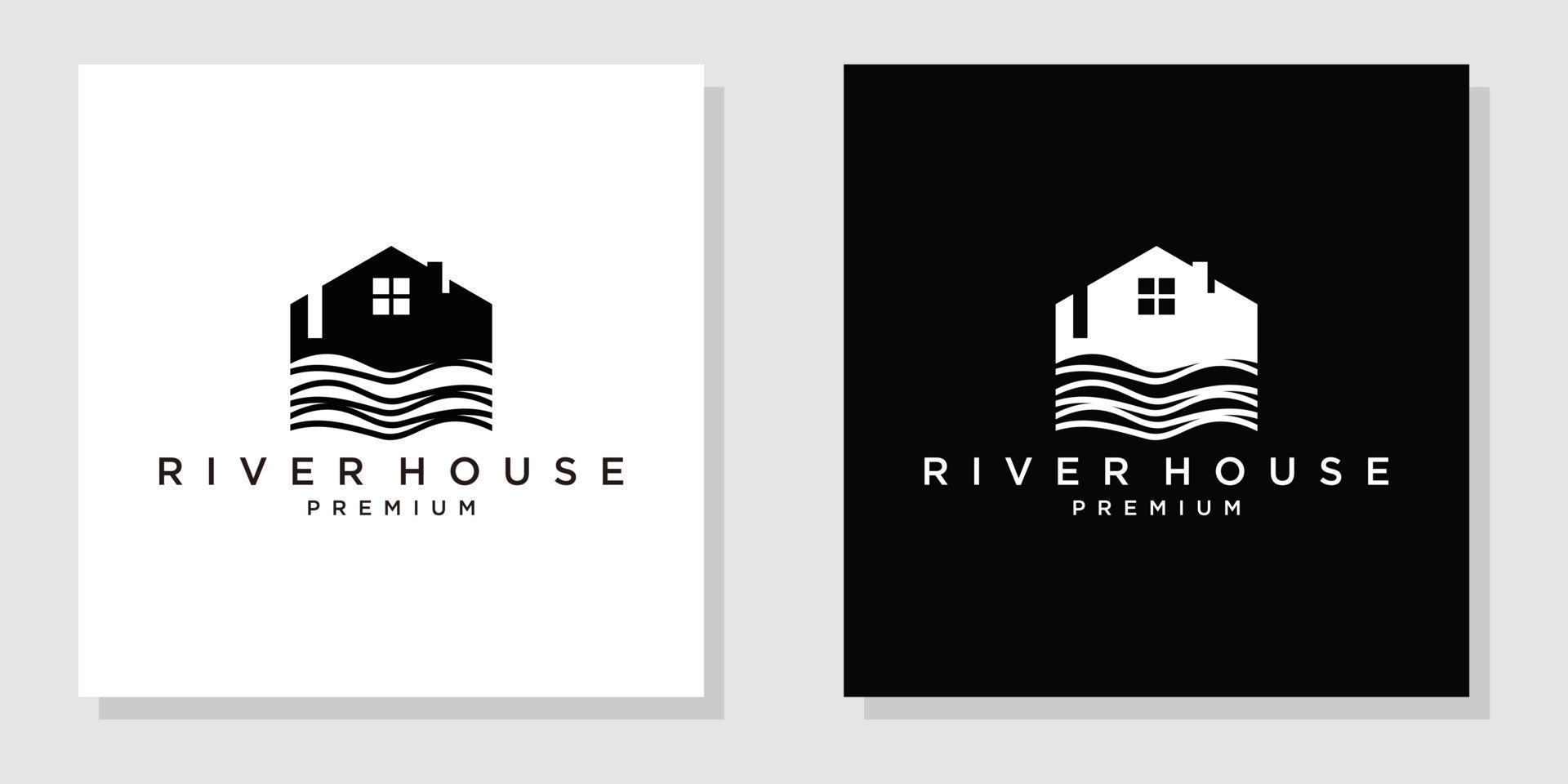 River House Logo Design Inspiration, Vector Illustration 15806151