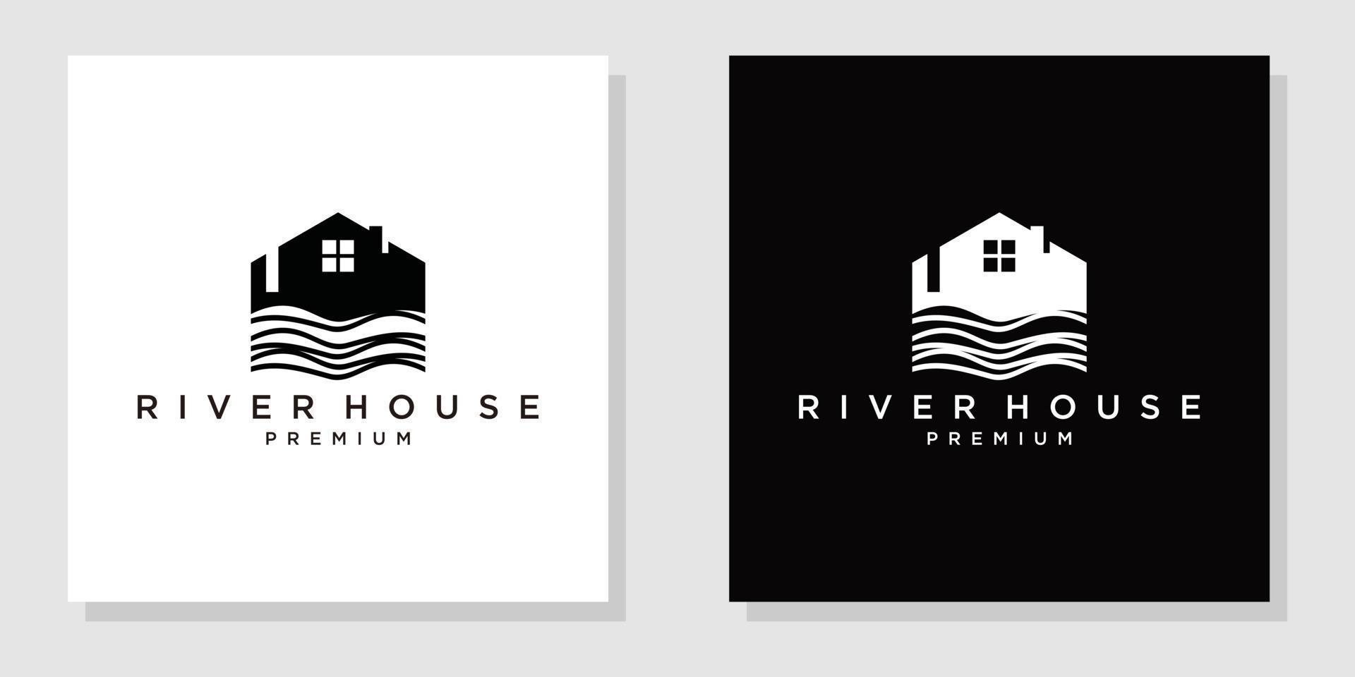 inspiración para el diseño del logotipo de la casa del río, ilustración vectorial vector