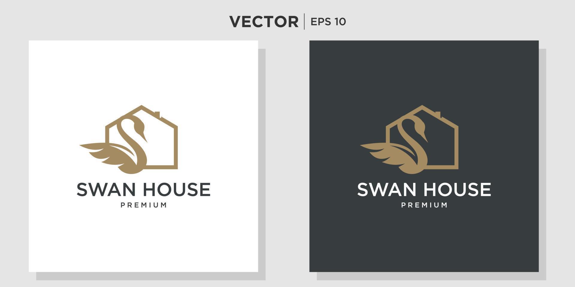 swan logo, goose or duck icon design vector template