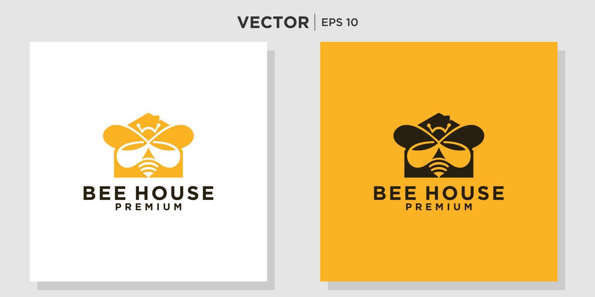 Bee house logo suitable for company vector