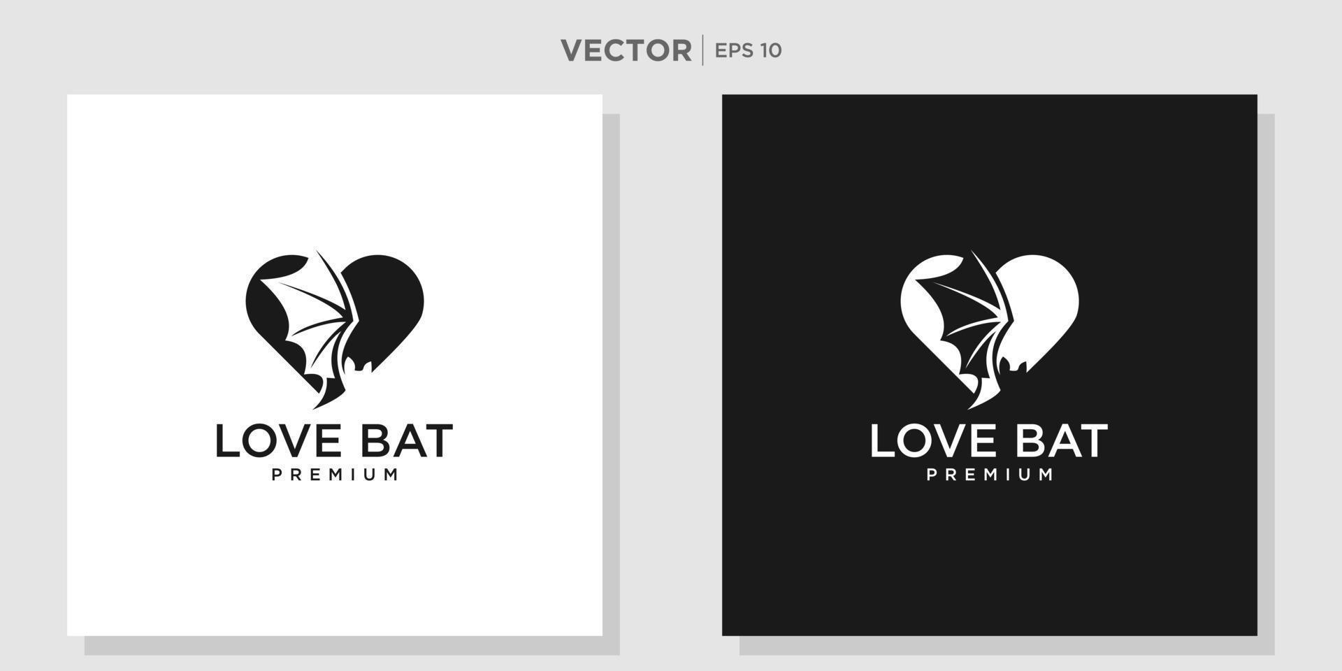 bat love vector icon logo template illustration