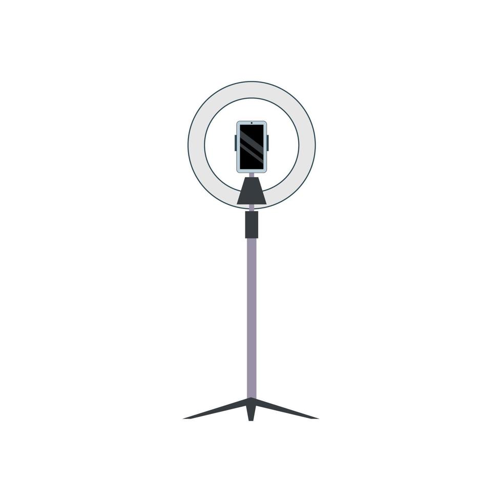 Lamp as Equipment for streamers and blogger on white background. vector