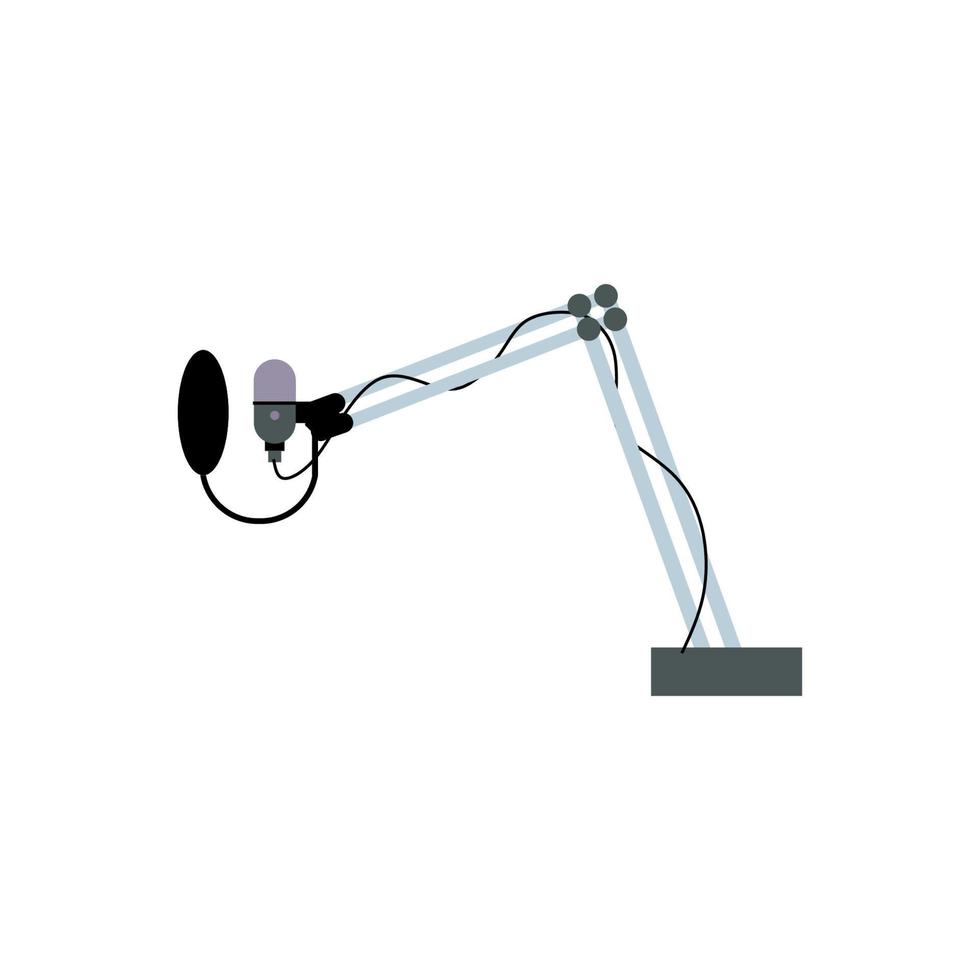 Podcast mic as Equipment for streamers and blogger on white background vector