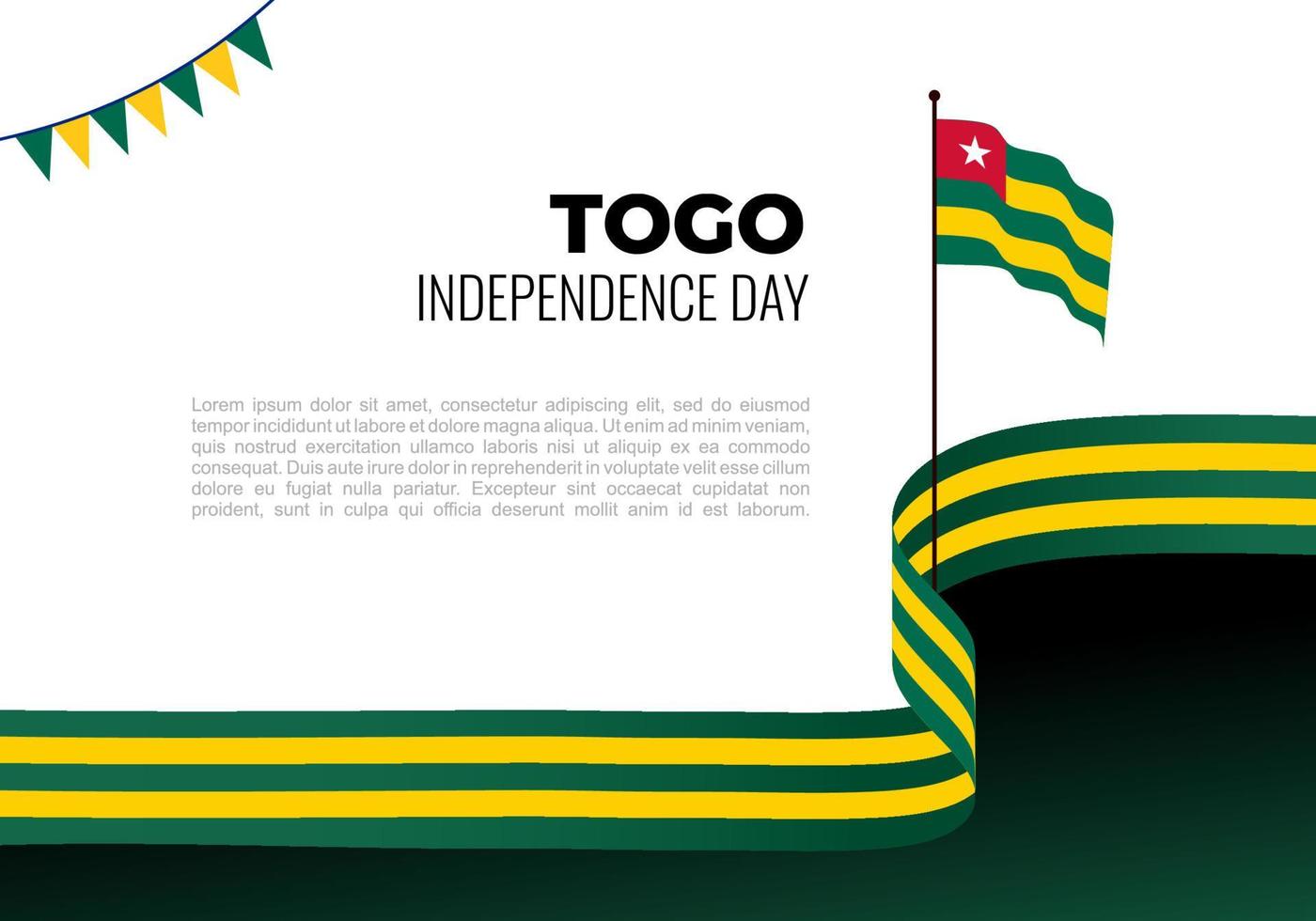 Togo independence day background celebrated on vector