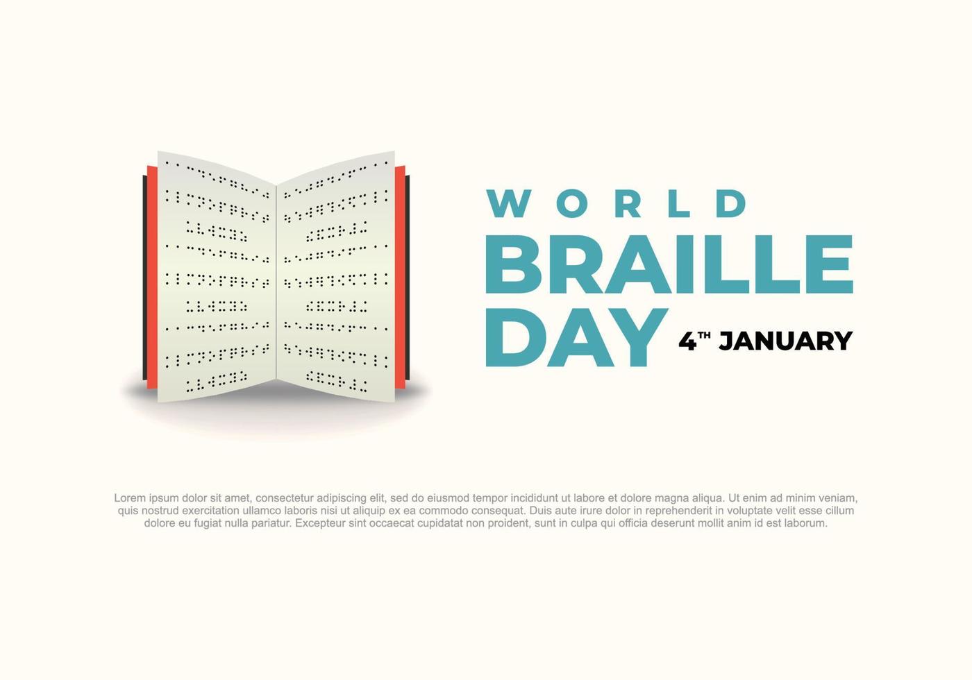 World braille day background celebrated on January 4 isolated on white vector