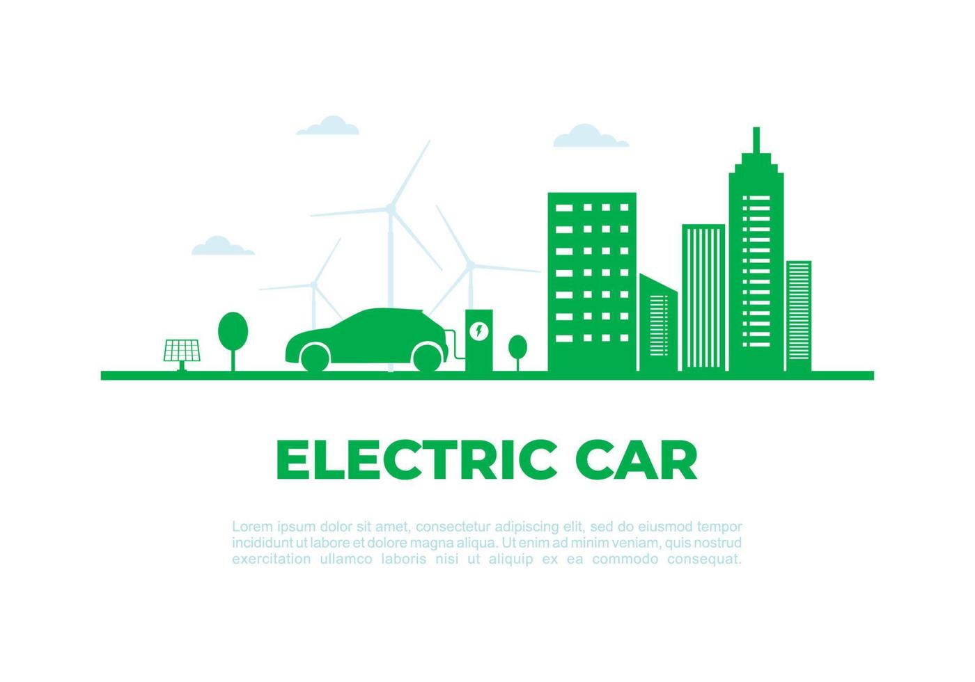Electric car day background celebrated on september 9. vector