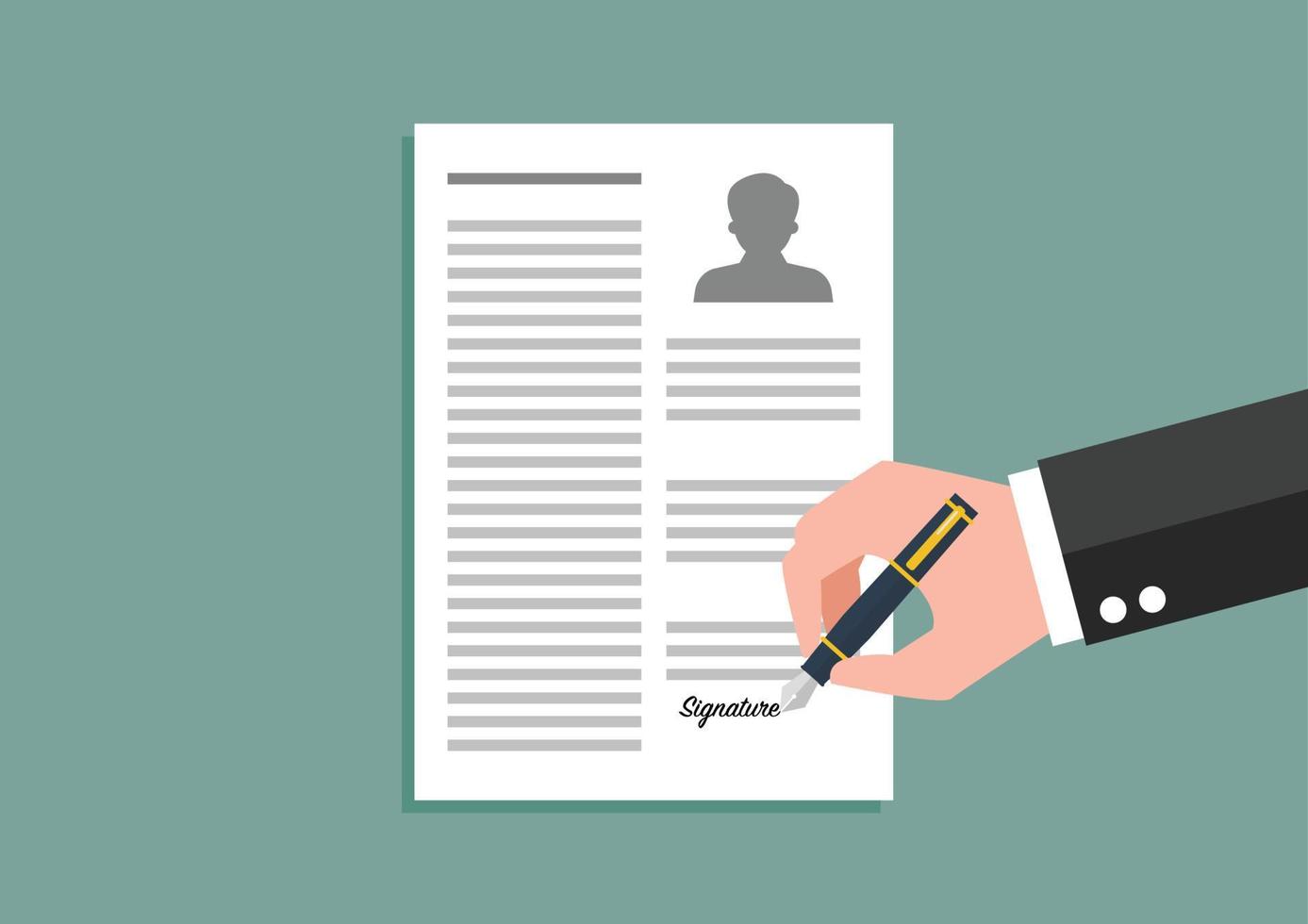 Businessman signing an agreement vector