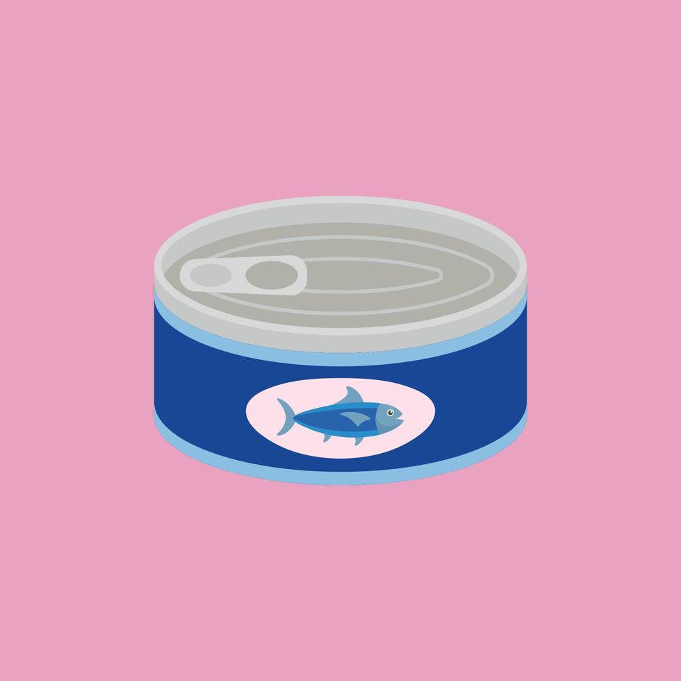 Canned tuna in flat style vector