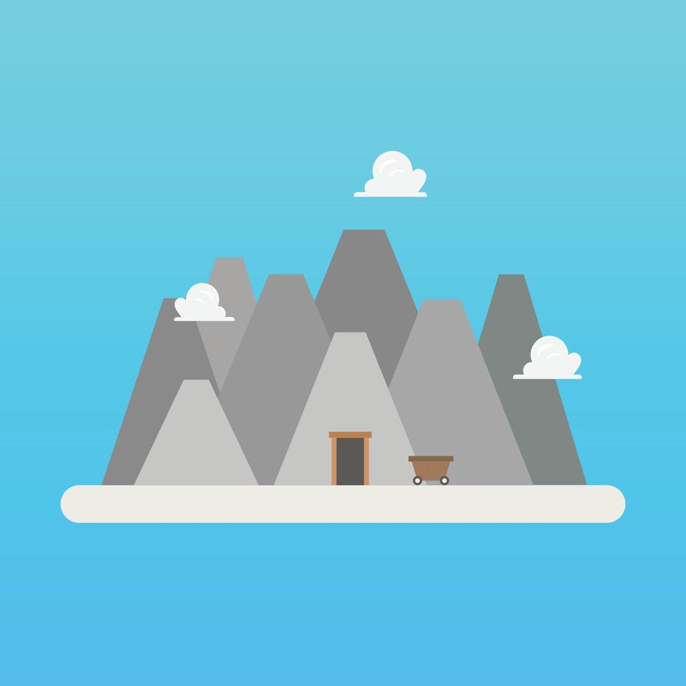 Mine in flat style vector