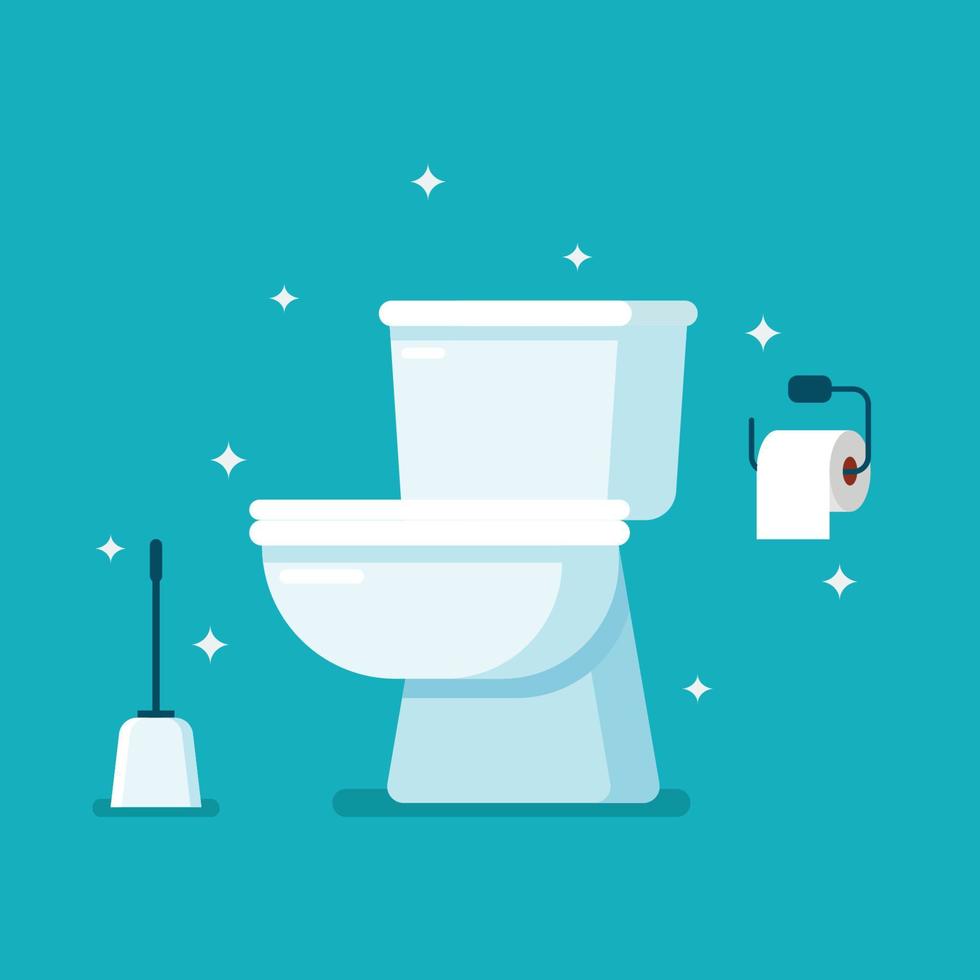 Clean Toilet in flat style vector