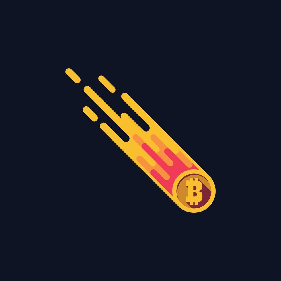 Bitcoin meteorite graphic design vector