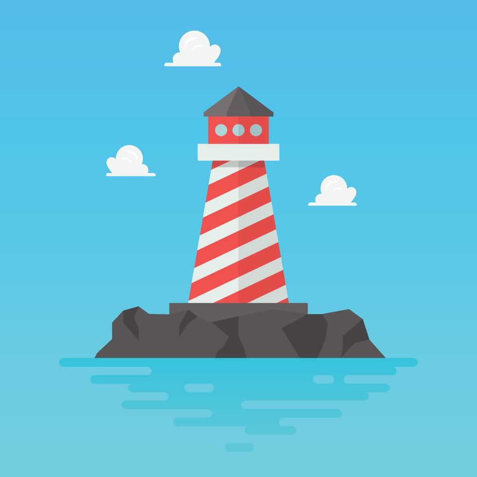 Lighthouse in flat style vector