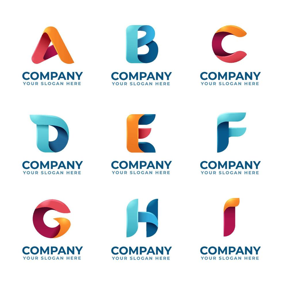 plantilla de logotipo ai del alfabeto 3d vector