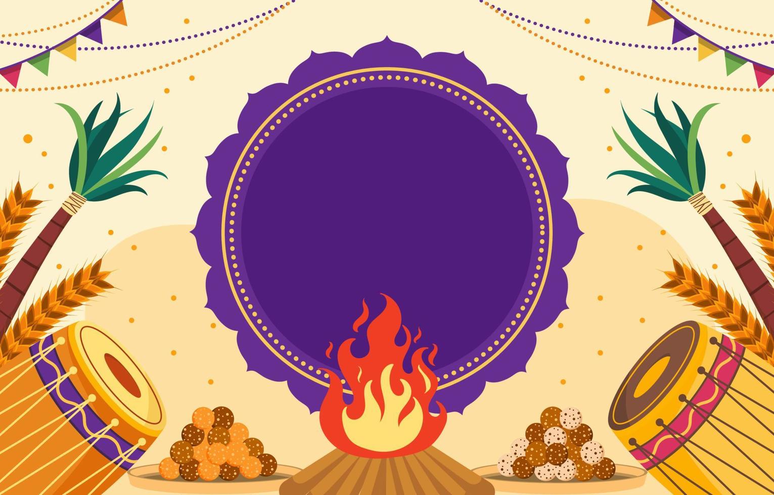 fondo del festival lohri vector